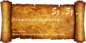 Sztancsik Szabolcs névjegykártya
